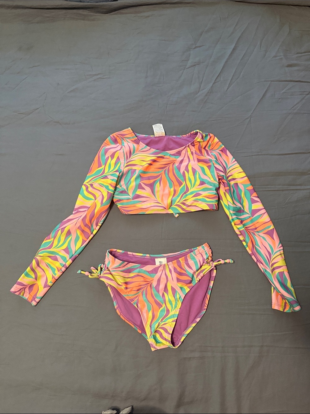 art class Girls Purple Multi-Color Long Sleeve Swim Set